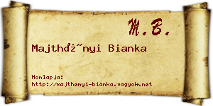 Majthényi Bianka névjegykártya